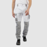 Летние брюки Brodeks KS 302, белый/серый