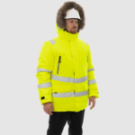 Зимняя сигнальная куртка-парка Brodeks KW 220, желтый с опушкой — изображение 6