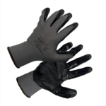 Перчатки нейлоновые с 1/2 нитриловым покрытием Scaffa Старт NY1350-G/BLK-10