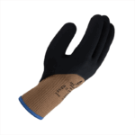 Перчатки полиэфирные утеплённые с 3/4 губчатым латексным покрытием Jeta Safety JLW-201 — изображение 2