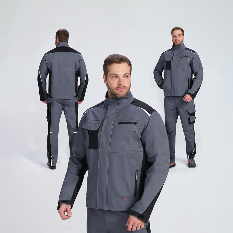 Куртка ProfLineLeader (тк.Хлопок/Спандекс,260), серый/черный